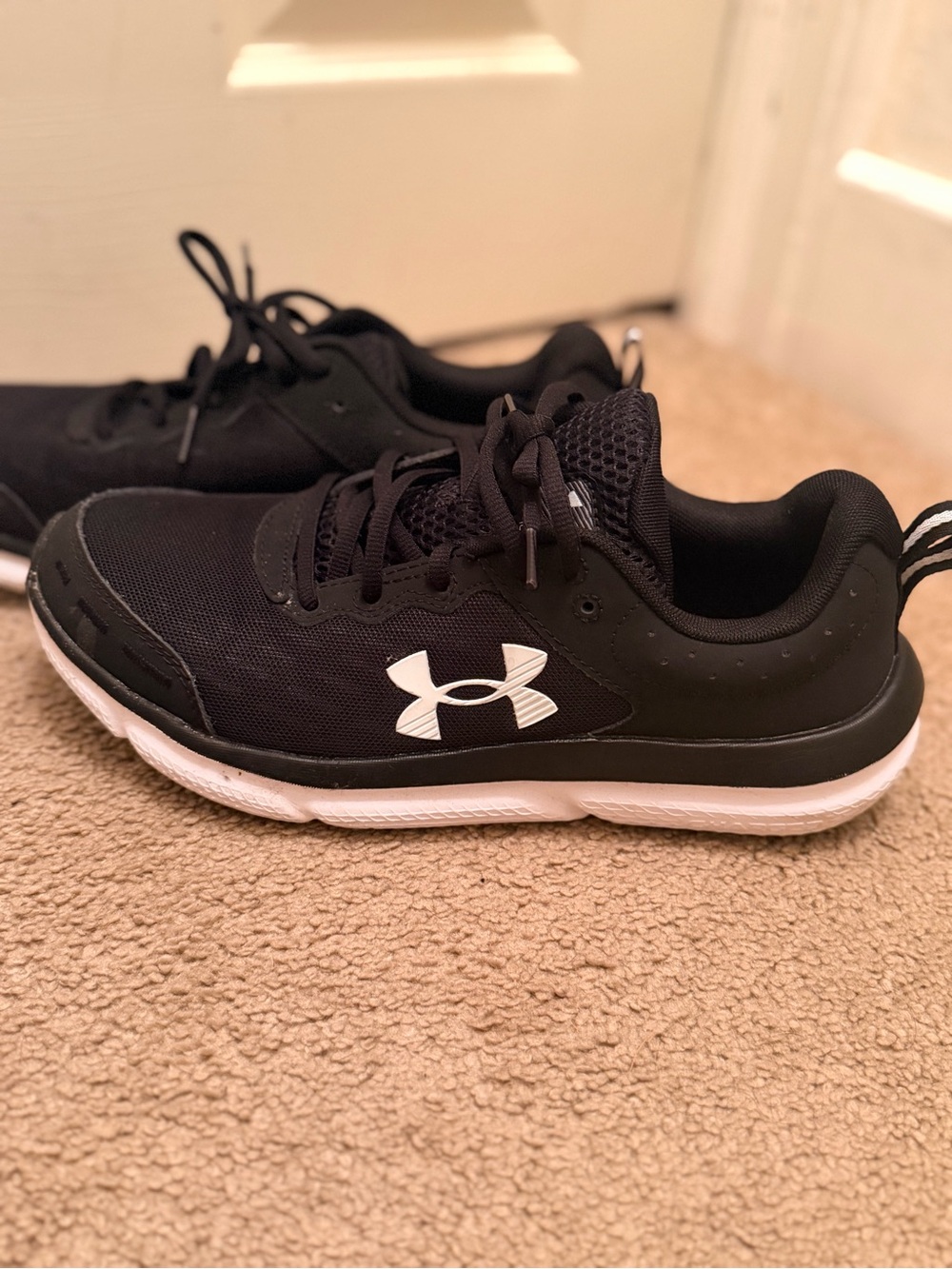 Under Armour Black and White Womens Athletic Sneakers